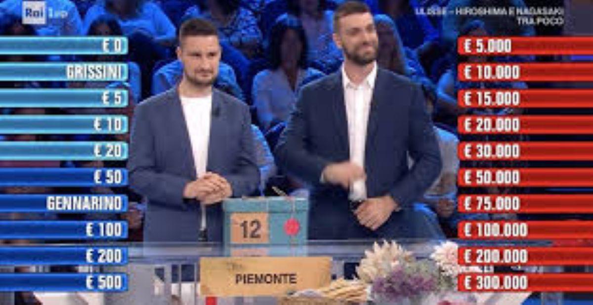 Affari Tuoi, Andrea sbaglia il cambio e perde 300mila euro. Poi la svolta e vince 60mila: “Sto per essere padre, ho scelto per mia figlia”